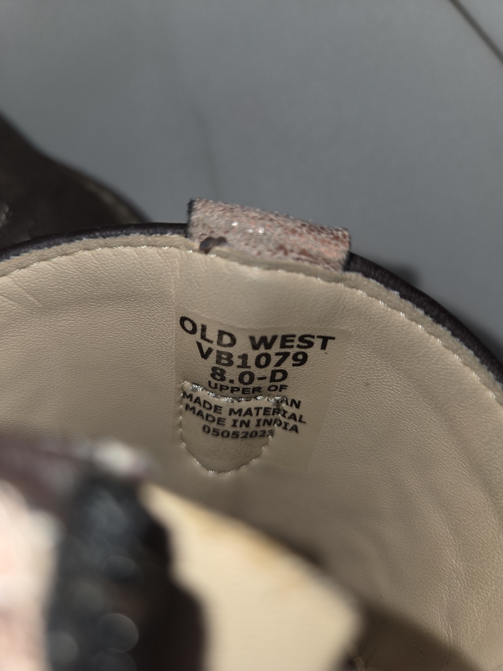 OLD WEST Toddler Girl's Pink Glitter Cowgirl Boots - Picture 2 of 4